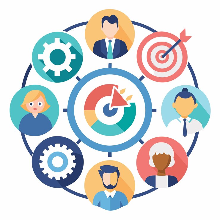 Vector estrategia y objetivos del proceso de trabajo en equipo