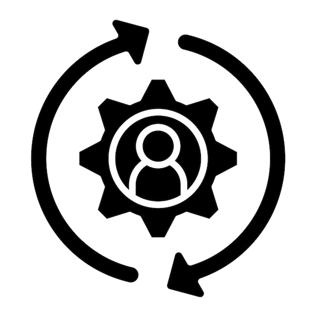 Estrategia de retención Ilustración en negro sólido de glifo