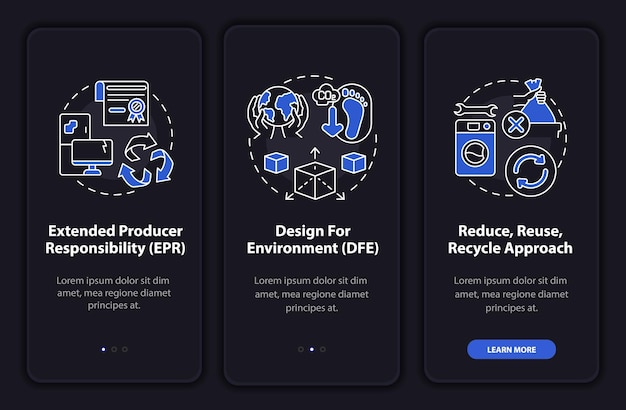 Estrategia de utilización de e-scrap incorporando la pantalla de la página de la aplicación móvil con conceptos