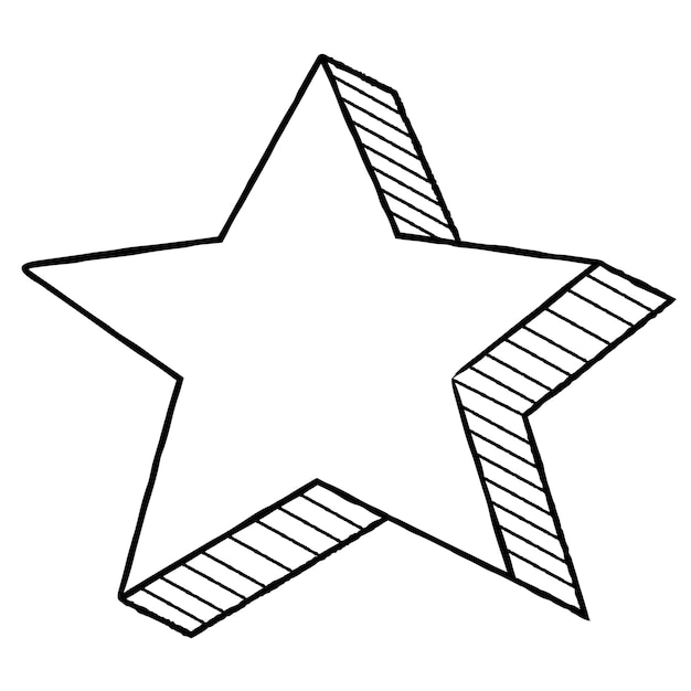 Estrella 3D dibujada a mano