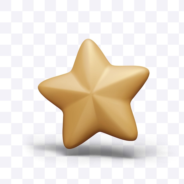 Una estrella 3D hecha de metal precioso símbolo dorado de éxito logro liderazgo