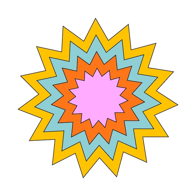 Estrella abstracta en un estilo psicodélico