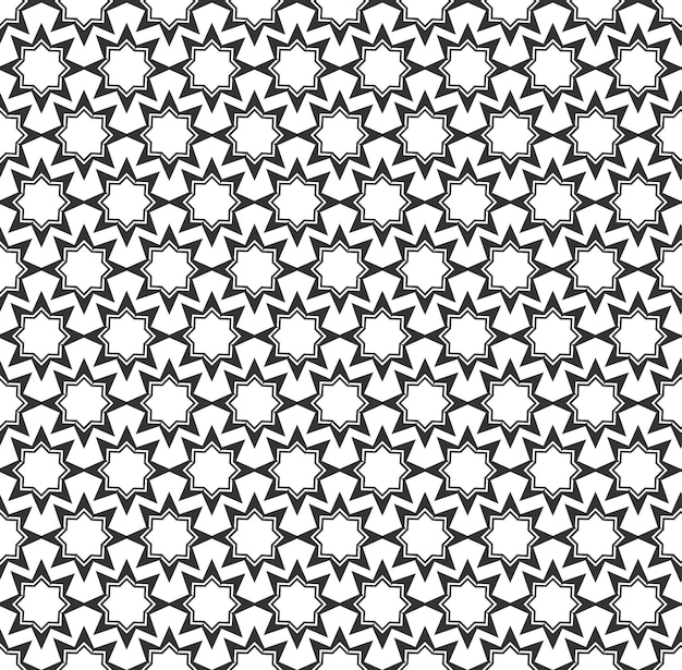 Estrella abstracta geométrica Patrón sin costuras Repetición geométrica Textura en blanco y negro