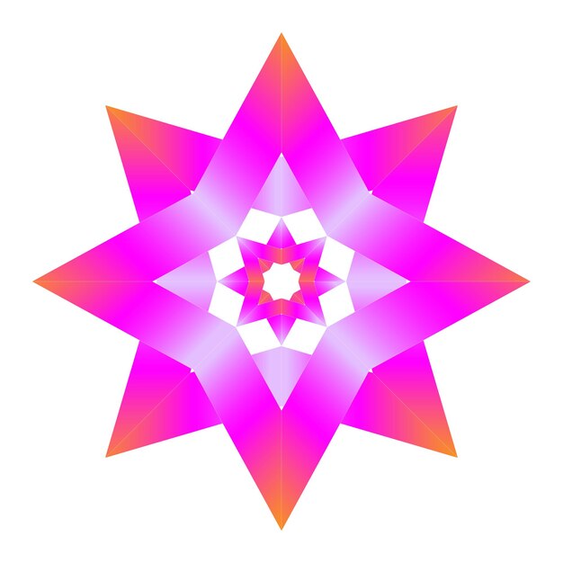 Vector estrella abstracta vectorial gradiente de color naranja púrpura