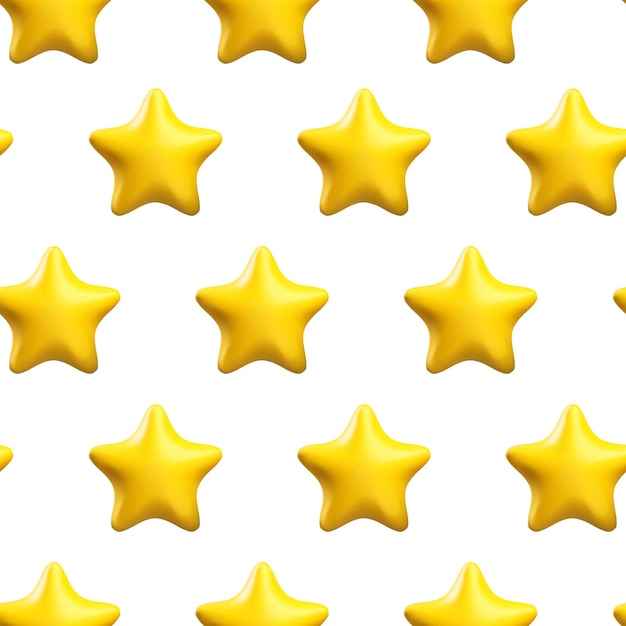 Estrella amarilla 3d vector patrón sin costuras 3d estrellas realistas de fondo