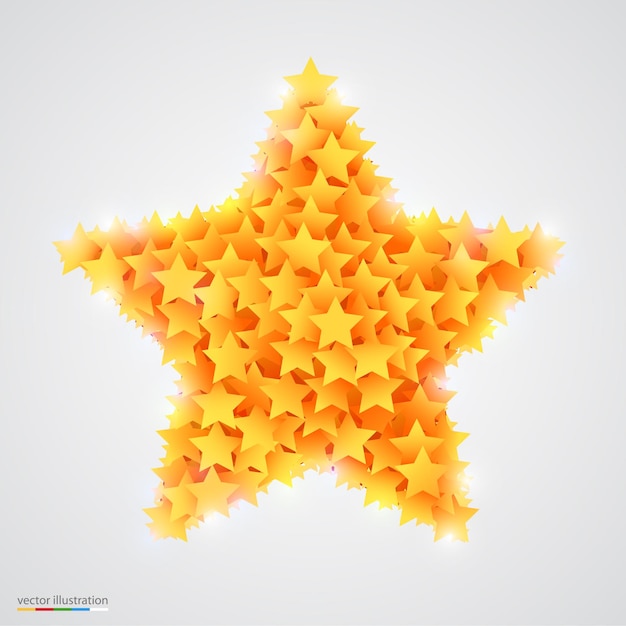 Estrella amarilla y brillante abstracta.