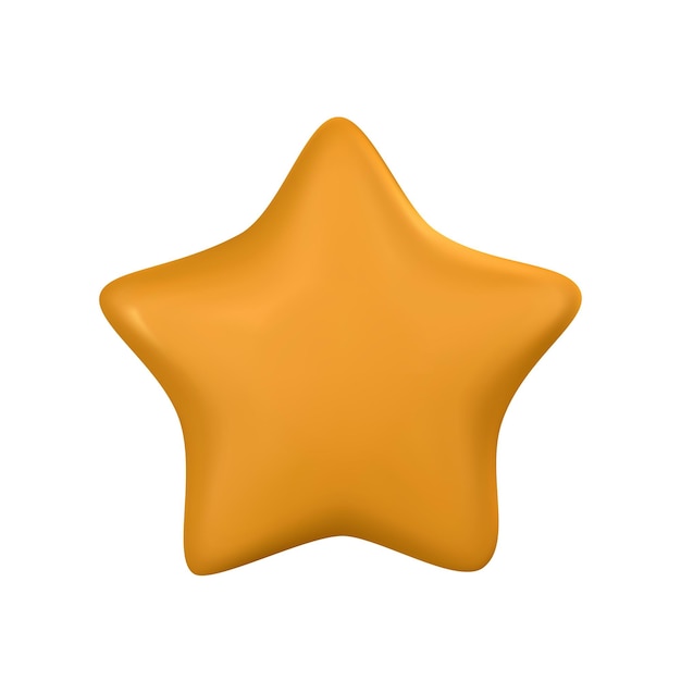 Estrella amarilla Calificación del cliente concepto de retroalimentación en estilo minimalista de dibujos animados Ilustración vectorial