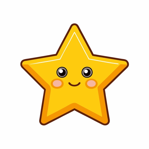 Una estrella amarilla con una cara sonriente y una estrella amarilla en ella