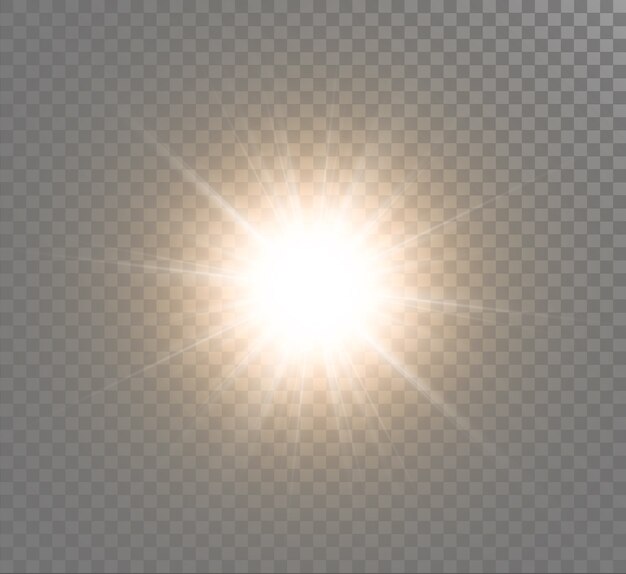 estrella amarilla, sol brillante, destello de una nueva estrella.