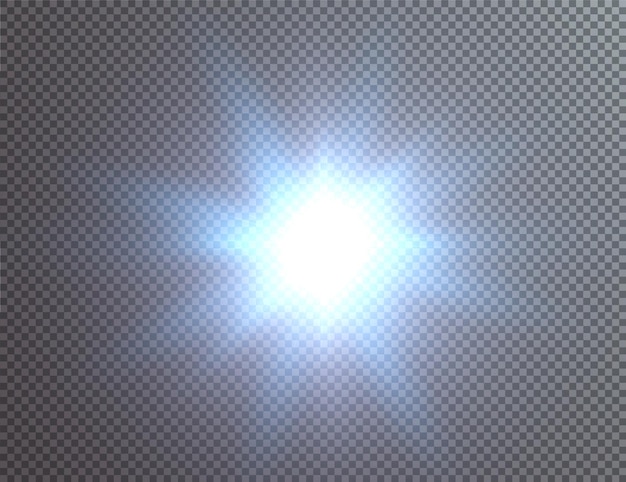 Estrella azul claro png. sol azul claro png. flash de luz azul png. ilustrador de vectores.