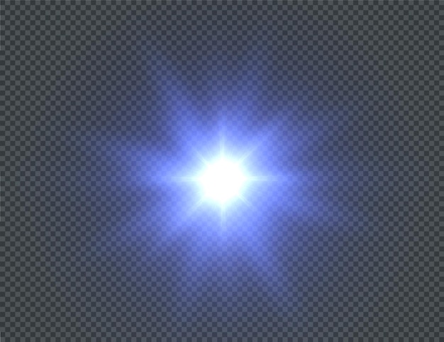 Estrella azul claro png. sol azul claro png. flash de luz azul png. ilustrador de vectores.