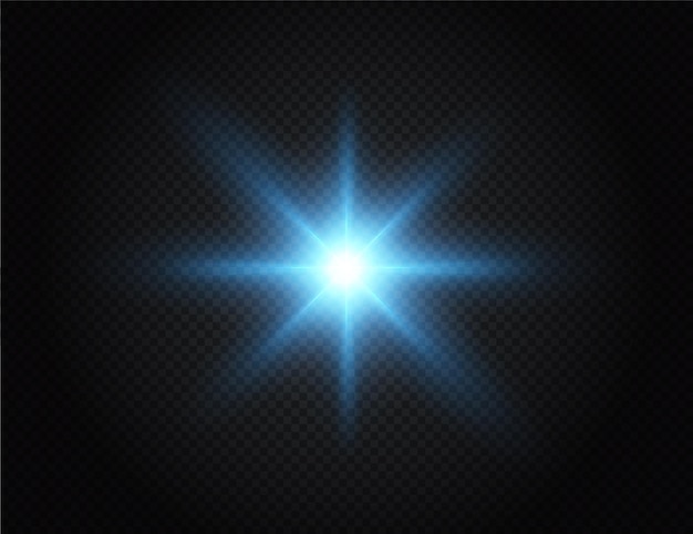 Estrella azul claro png. Sol azul claro png. Flash de luz azul png. ilustrador de vectores.
