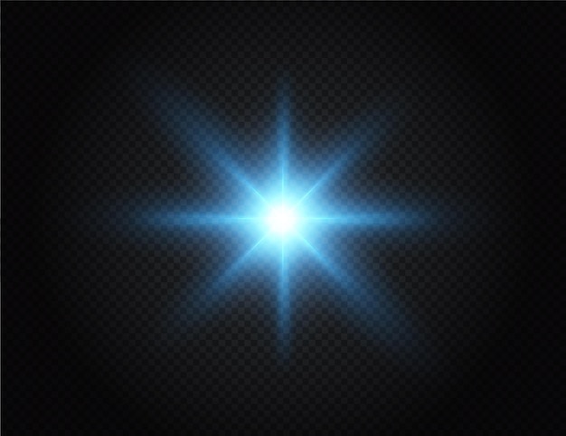 Estrella azul claro png. sol azul claro png. flash de luz azul png. ilustrador de vectores.