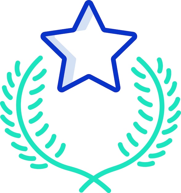 una estrella azul está dibujada en una cinta verde