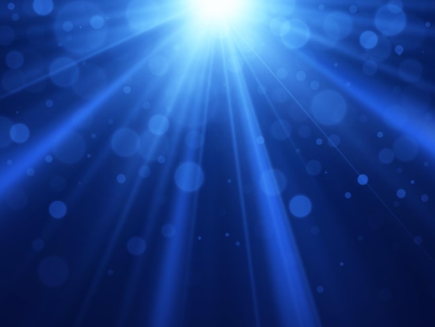 Estrella azul. Fondo de explosión azul con rayos. Ilustración de vector absrtact EPS10