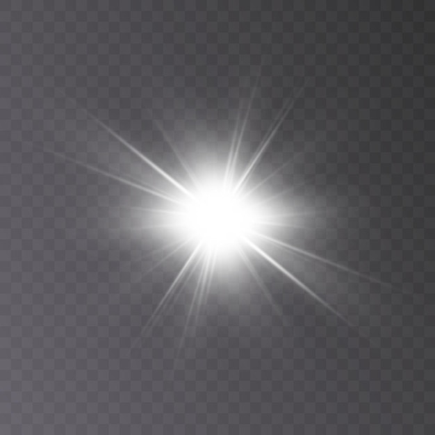 Estrella blanca clara png. luz del sol. efecto de luz png.