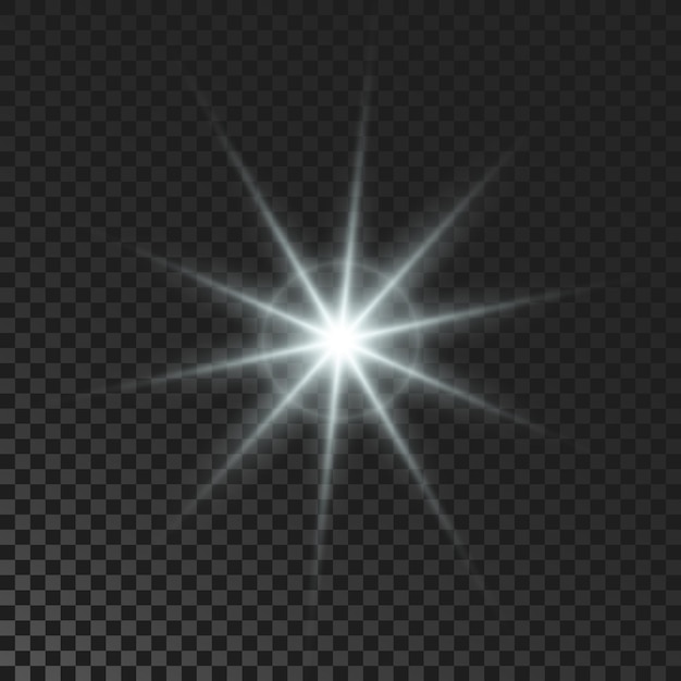 Vector estrella brillante blanca que brilla intensamente