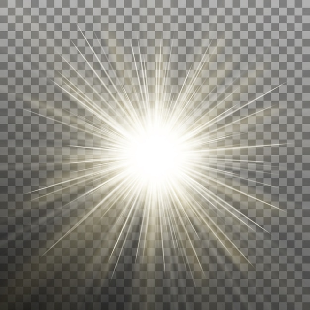 Estrella brillante brillante. Estallido explosión. Fondo transparente solo en