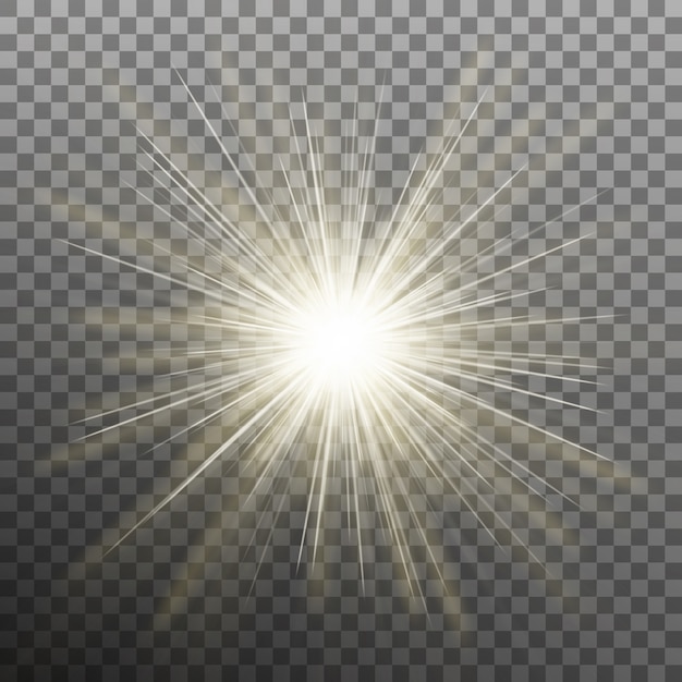 Estrella brillante brillante. Estallido explosión. Fondo transparente solo en