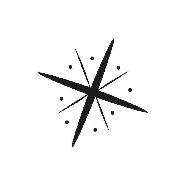 Estrella brillante dibujada a mano Ilustración abstracta retro con brillo dibujado a mano para celebración