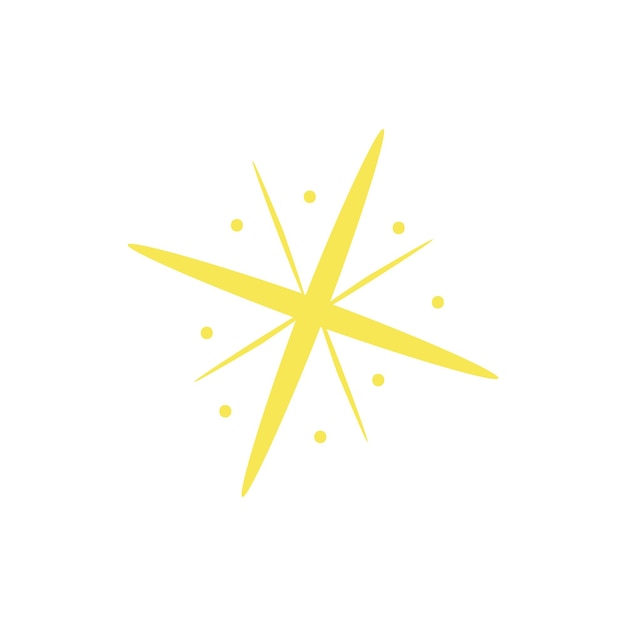Estrella brillante dibujada a mano Ilustración abstracta retro con brillo dibujado a mano Forma geométrica