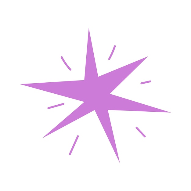 Estrella brillante dibujada a mano Y2K Ilustración abstracta con brillo dibujado a mano para el diseño de la celebración Forma geométrica