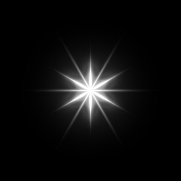 Estrella brillante Efecto de luz blanca Magia brillante