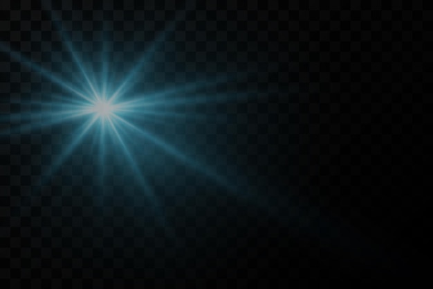 Estrella brillante Efecto de luz de explosión con deslumbramiento Estrella mágica con chispas y luz