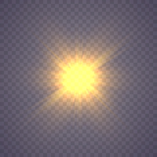 Estrella brillante, efecto de luz solar
