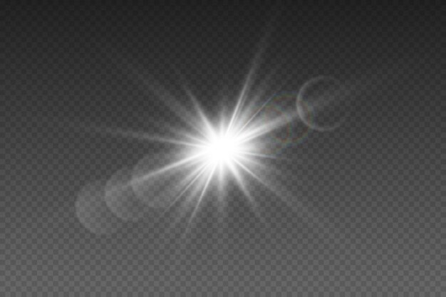 Estrella brillante explosión mágica y destello de luz Efecto de luz de brillo y resplandor