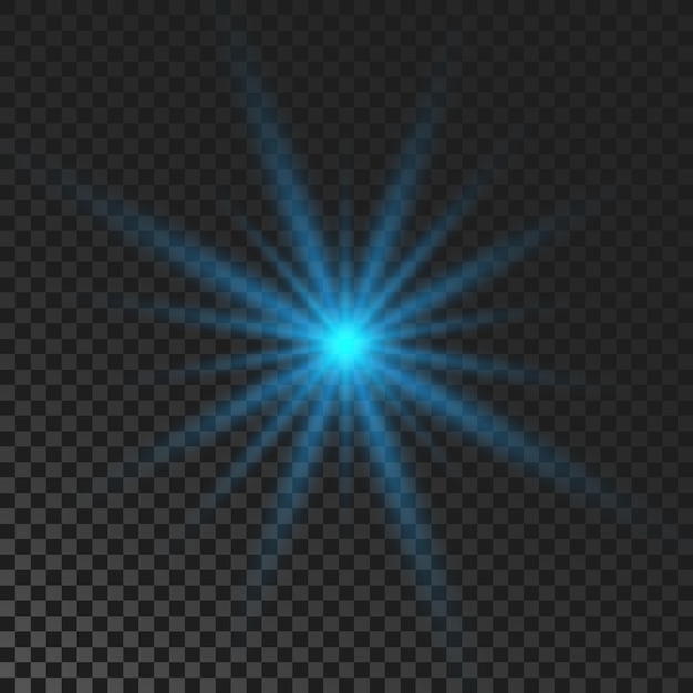 Estrella brillante que brilla intensamente azul