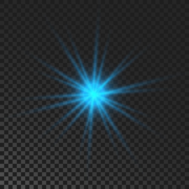 Estrella brillante que brilla intensamente azul