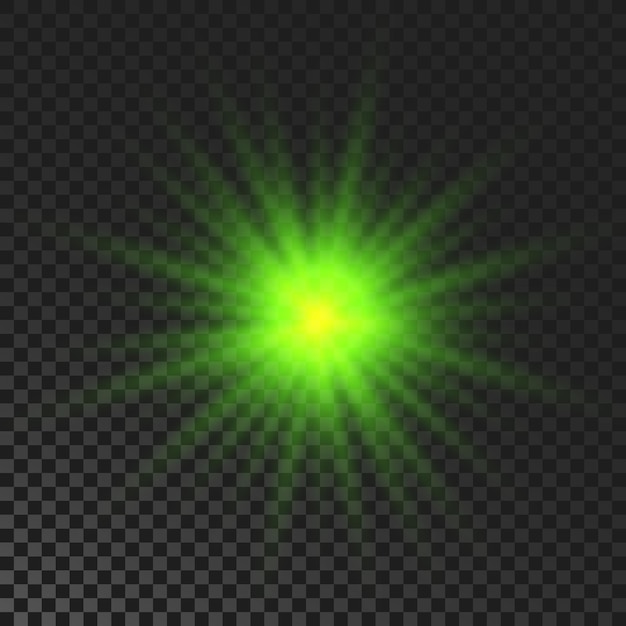 Vector estrella brillante que brilla intensamente verde