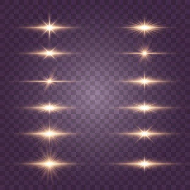 Estrella brillante, sol brillante, conjunto de efectos de luz.