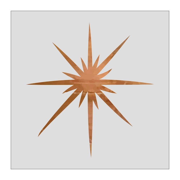 Estrella de bronce abstracta para diseño de decoración Ilustración gráfica vectorial