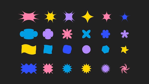 Estrella brutalista geométrica elementos audaces Nuevas formas abstractas modernas estilo suizo diseño minimalista Ilustración vectorial