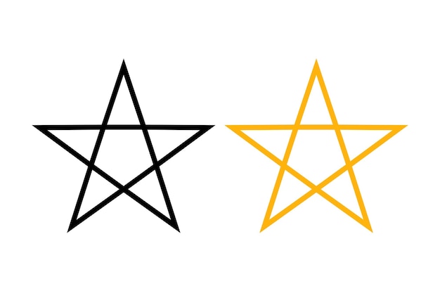 Estrella de cinco puntos amarilla y negra