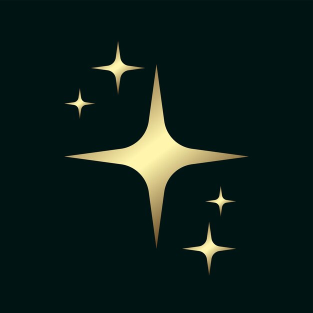 Estrella de color dorado en fondo oscuro con efecto de iluminación y estrellas brillantes Premio de diseño de lujo