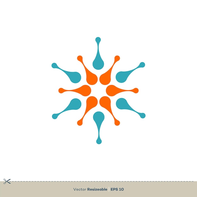 Estrella de colores Flor Ornamental Vector Logo Plantilla Ilustración Diseño Vector EPS 10