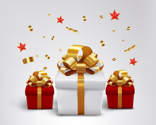 Estrella con confeti y regalo para Navidad
