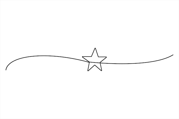 Estrella continua un dibujo de línea mano dibujar dibujado vector ilustración