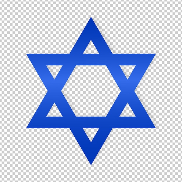 Estrella de David en un estilo plano en un fondo transparente Símbolo de Israel icono emblema estandarte