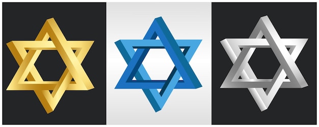 Estrella de David símbolo de la religión judía Ilustración vectorial