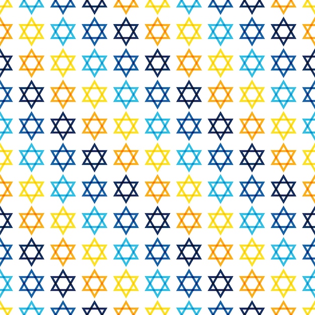 Estrella de David Símbolo religioso judío vector diseño gráfico de patrones sin fisuras
