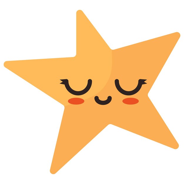 Vector estrella dibujada a mano elemento kawaii icono vectorial