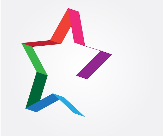 Estrella de diseño de logotipo 3d vector