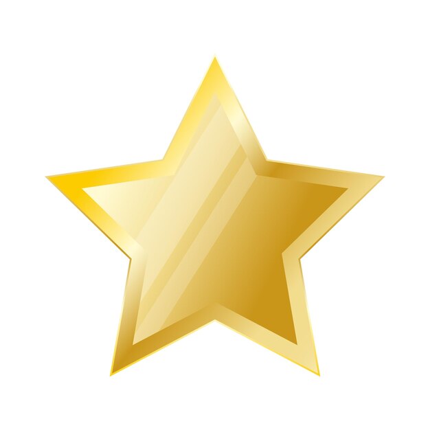 Una estrella dorada aislada sobre un fondo blanco Ilustración vectorial