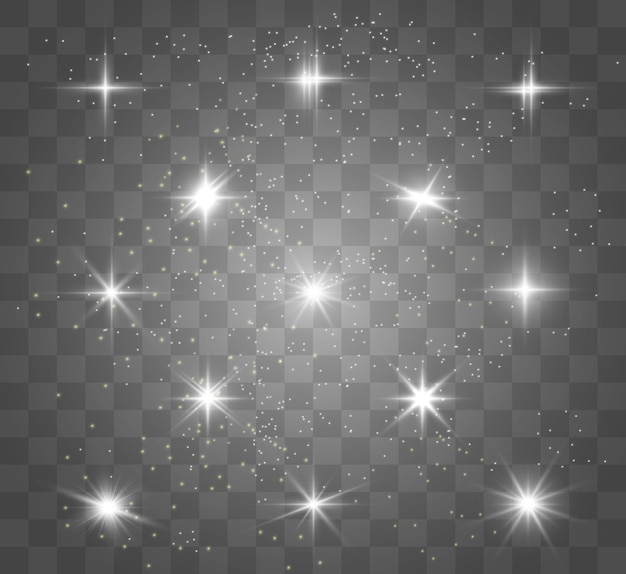 Estrella dorada brillante Efecto de luz estrella brillante Hermosa luz para ilustrar