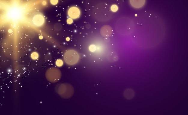 Estrella dorada brillante Efecto de luz estrella brillante Hermosa luz para ilustrar