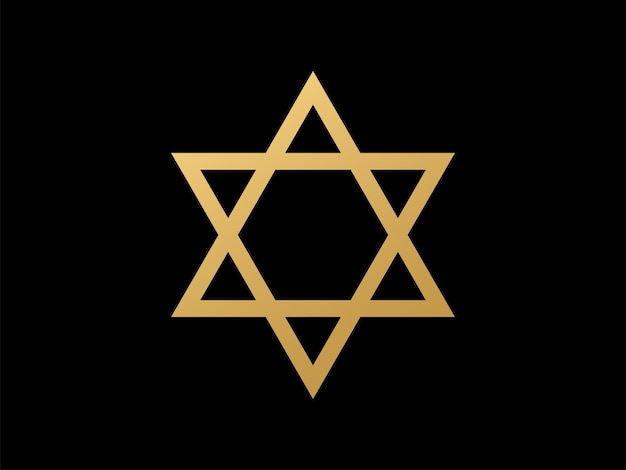 Estrella dorada de david Hexagrama religioso amarillo